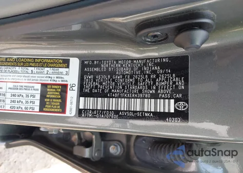 2014 Toyota Camry Le from USA, damaged, VIN 4T4BF1FKXER439780